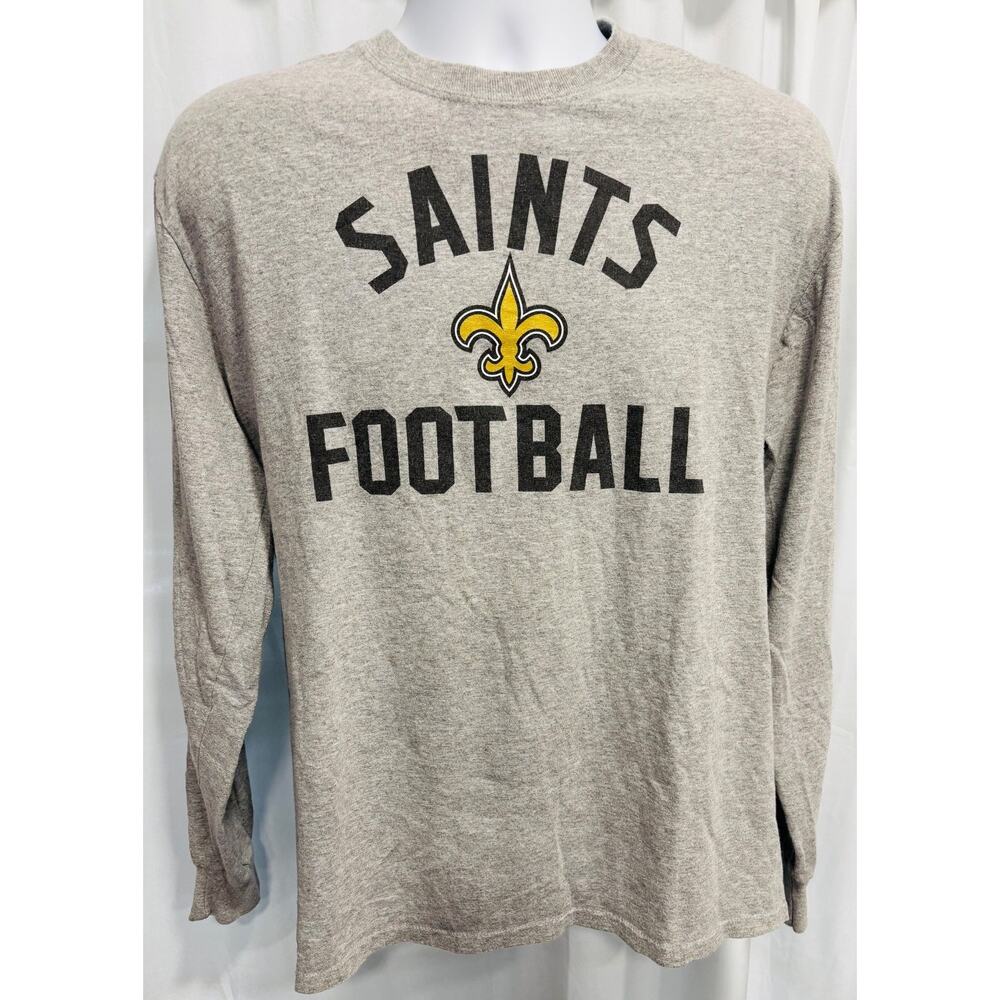 Fanatics New Orleans Saints NFL Men's Gray Long Sleeve T-Shirt Size Large L